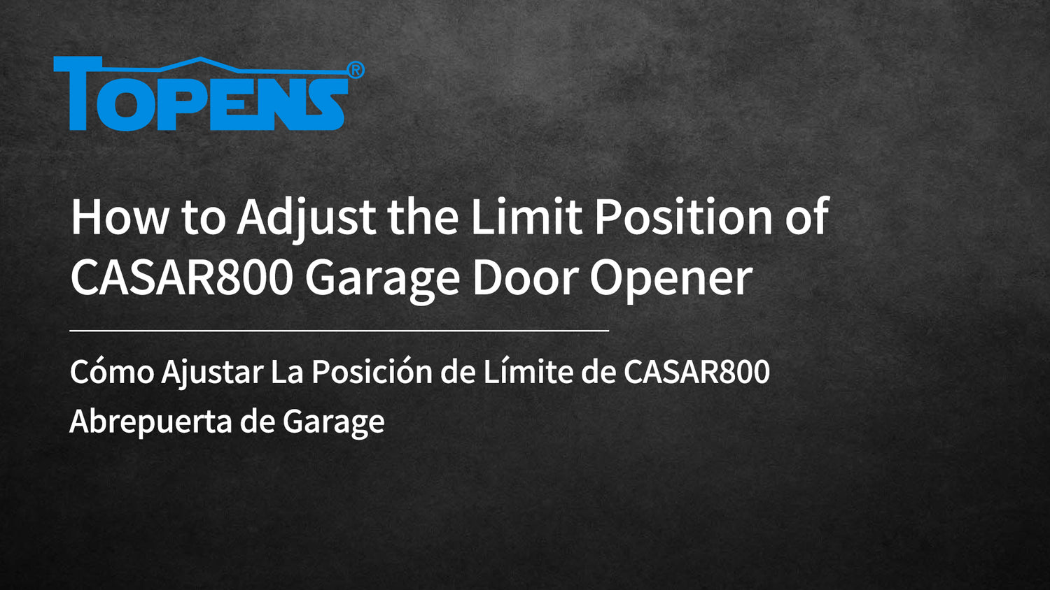 Cómo Ajustar La Posición de Límite de CASAR800 Abrepuerta de Garage