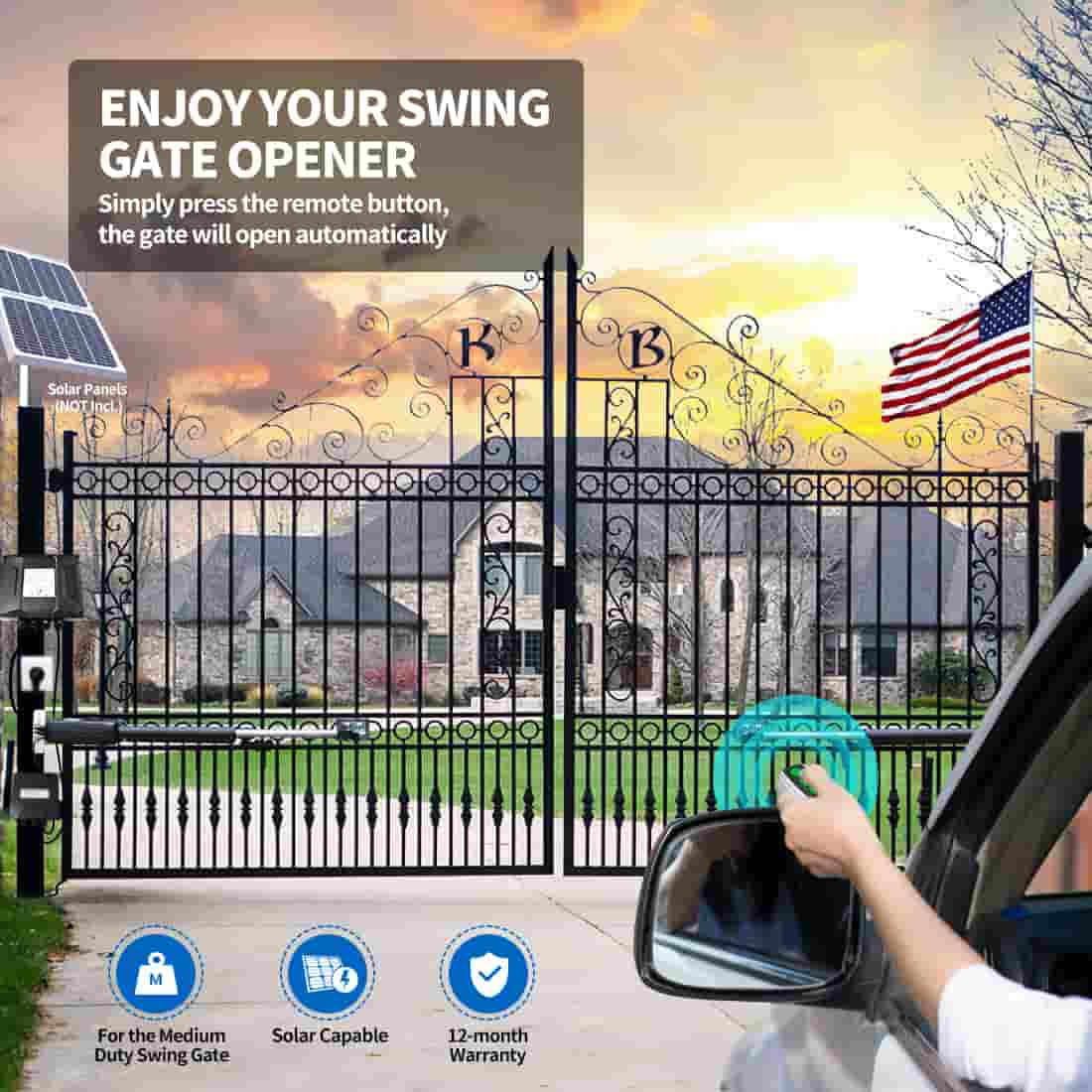 A5132 DIY Swing Gate Opener on Gate