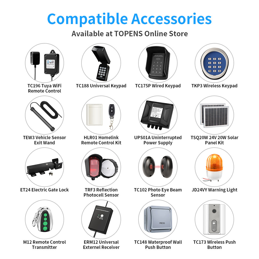 AT12131S Gate Opener Solar Compatible Accessories