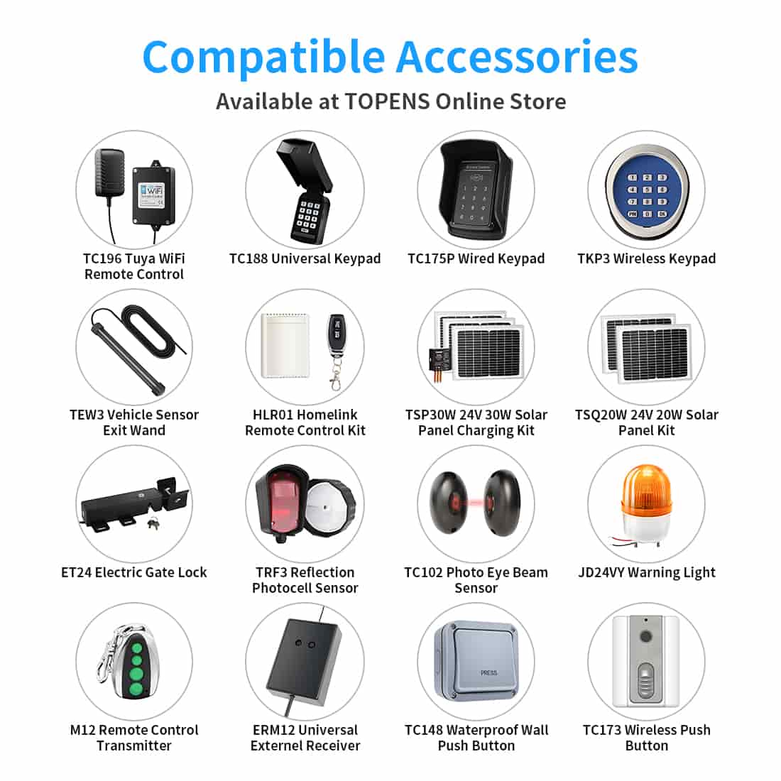AT602 Motorized Swing Gate Opener Compatible Accessories