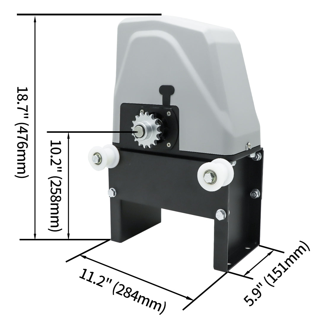 Dimension of TOPENS CK1100 Sliding Gate Opener