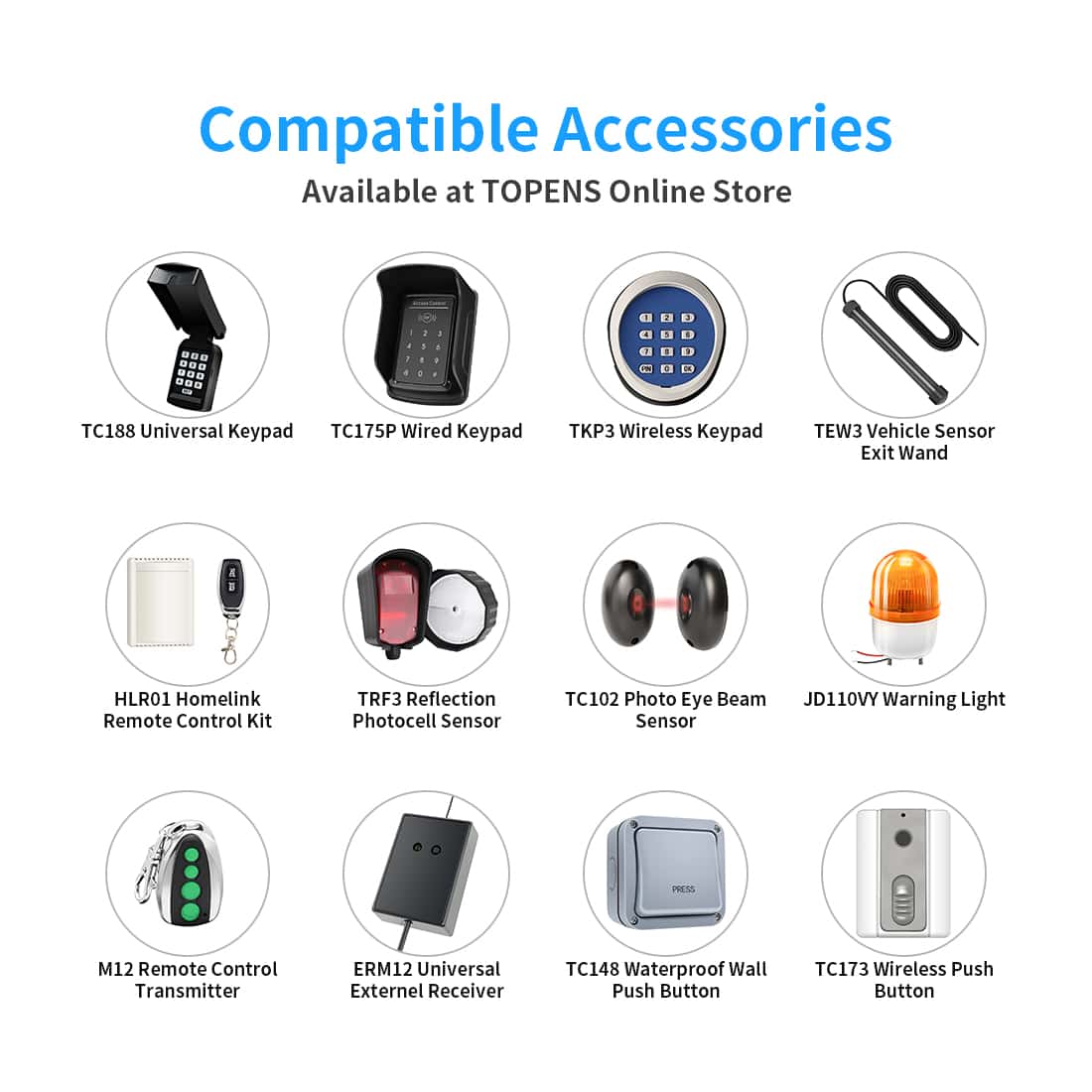 CK1100 Remote Control Residential Sliding Gate Opener Compatible Accessories