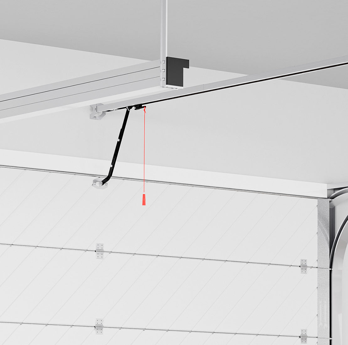 Smart garage door open with manual release