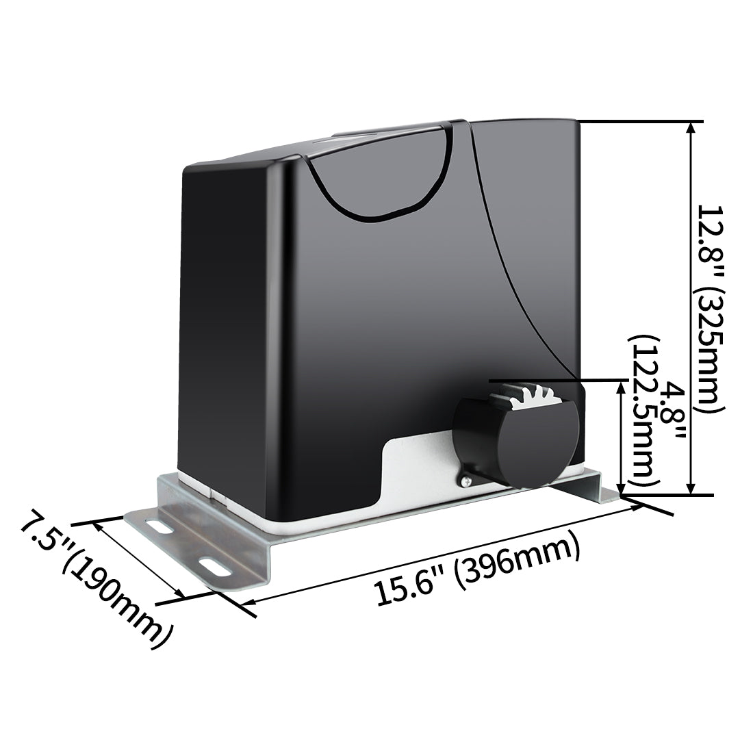 Dimension of TOPENS DK1000S Solar Sliding Gate Opener