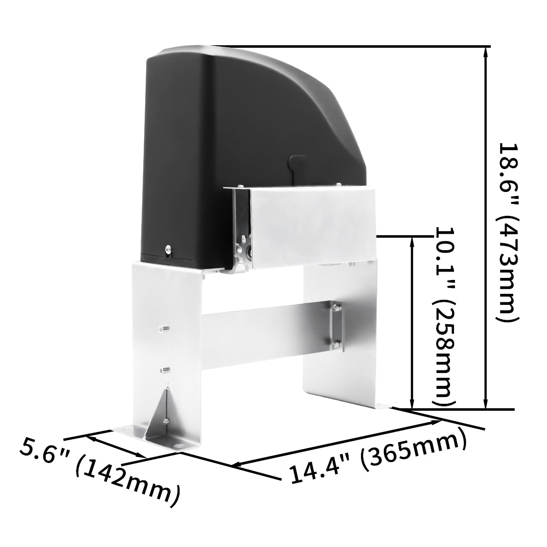 Dimension of TOPENS DKC500S Solar Powered Sliding Gate Opener
