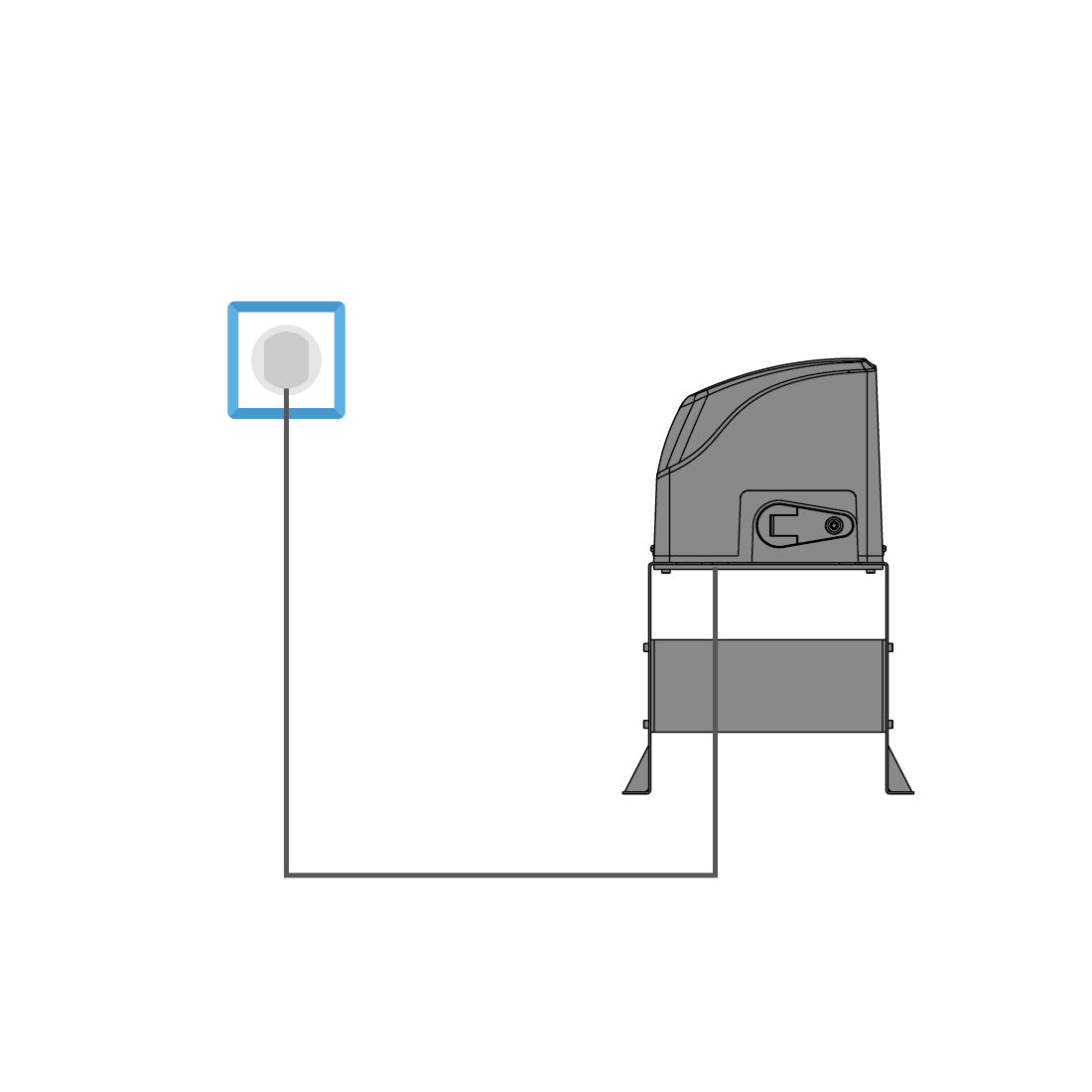 TOPENS DKC500S Solar Powered Sliding Gate Opener Power Mode 3 - Use AC Electricity Only