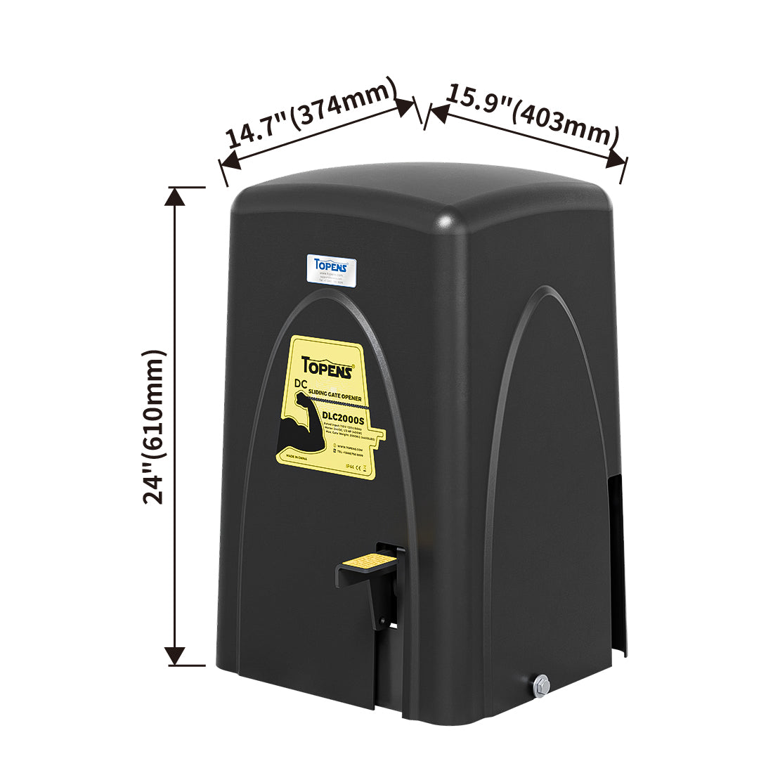 Dimension (Height, Length, Width) of DLC2000S Sliding Gate Opener