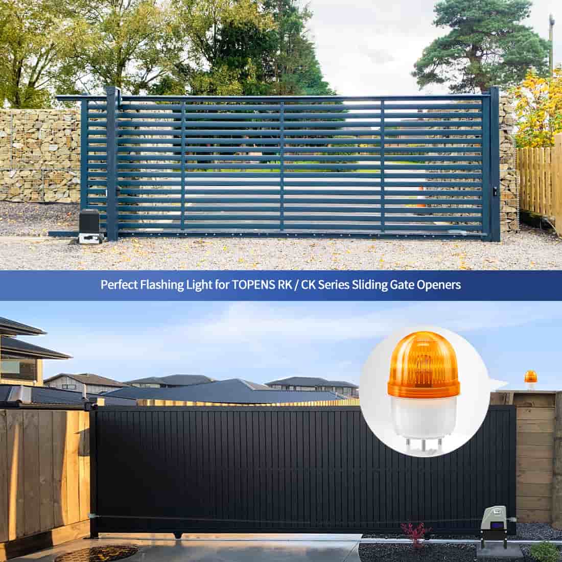 JD110VY 110V Strobe Light Gate Warning Light Works for Gate Openers