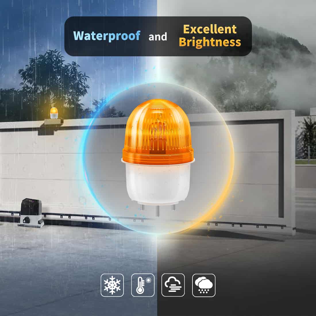 JD110VY 110V Strobe Light Gate Warning Light for Outdoor Use