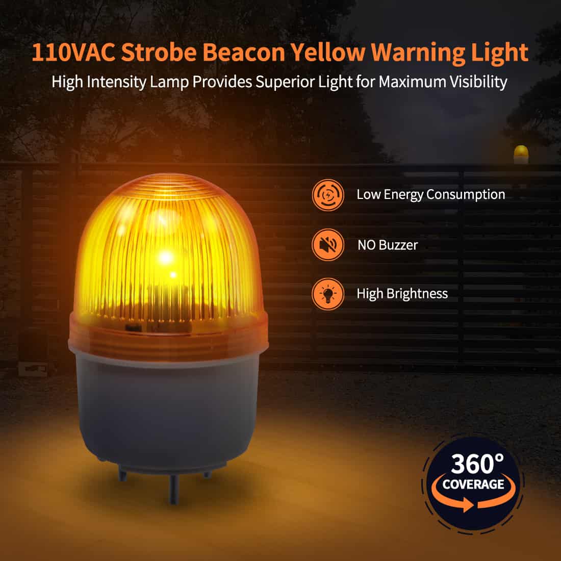 JD110VY 110V Strobe Light Gate Warning Light with High Brightness