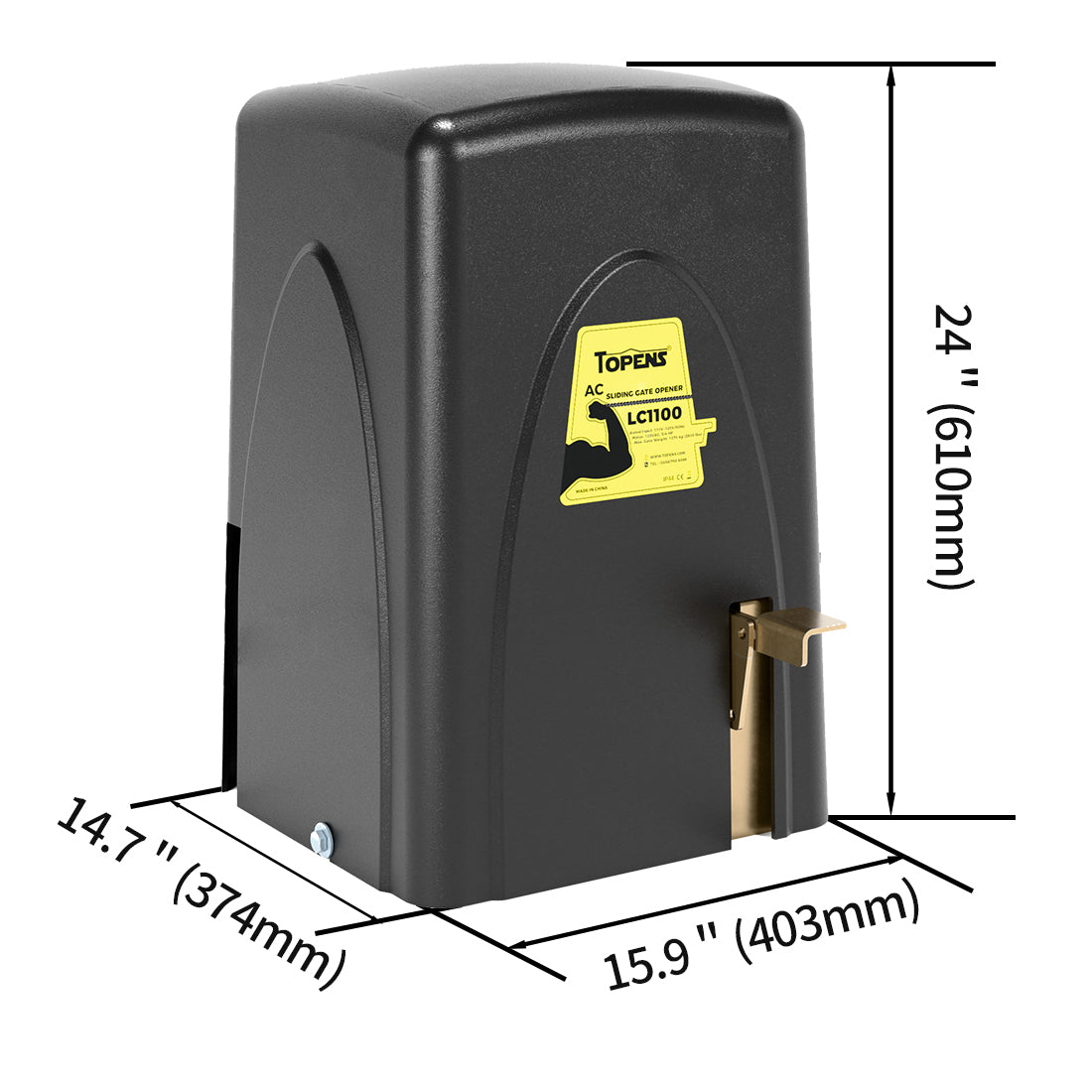 Dimension of TOPENS LC1100 Remote Control Sliding Gate Opener