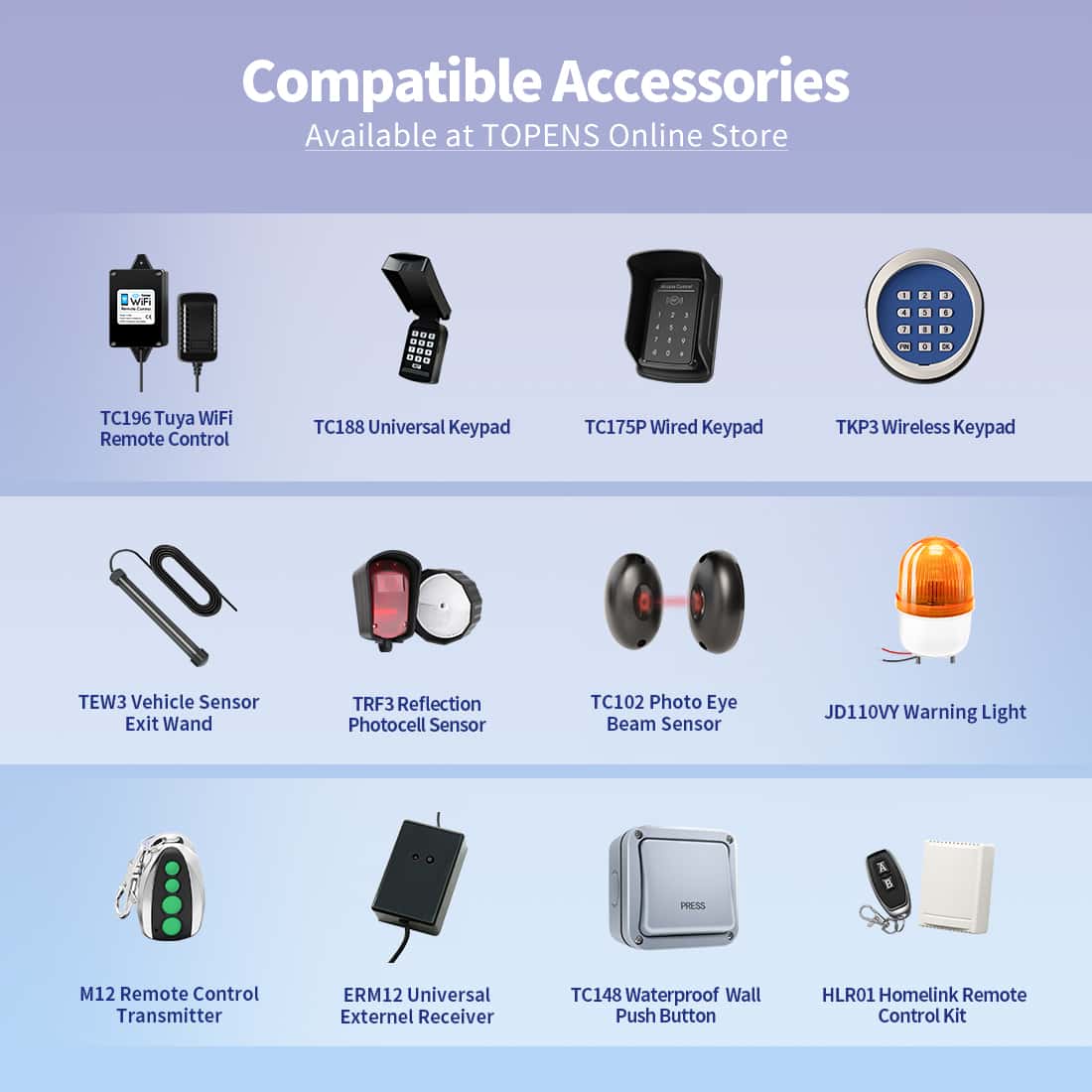 RK2500T Rack Drive Sliding Gate Opener Compatible Accessories