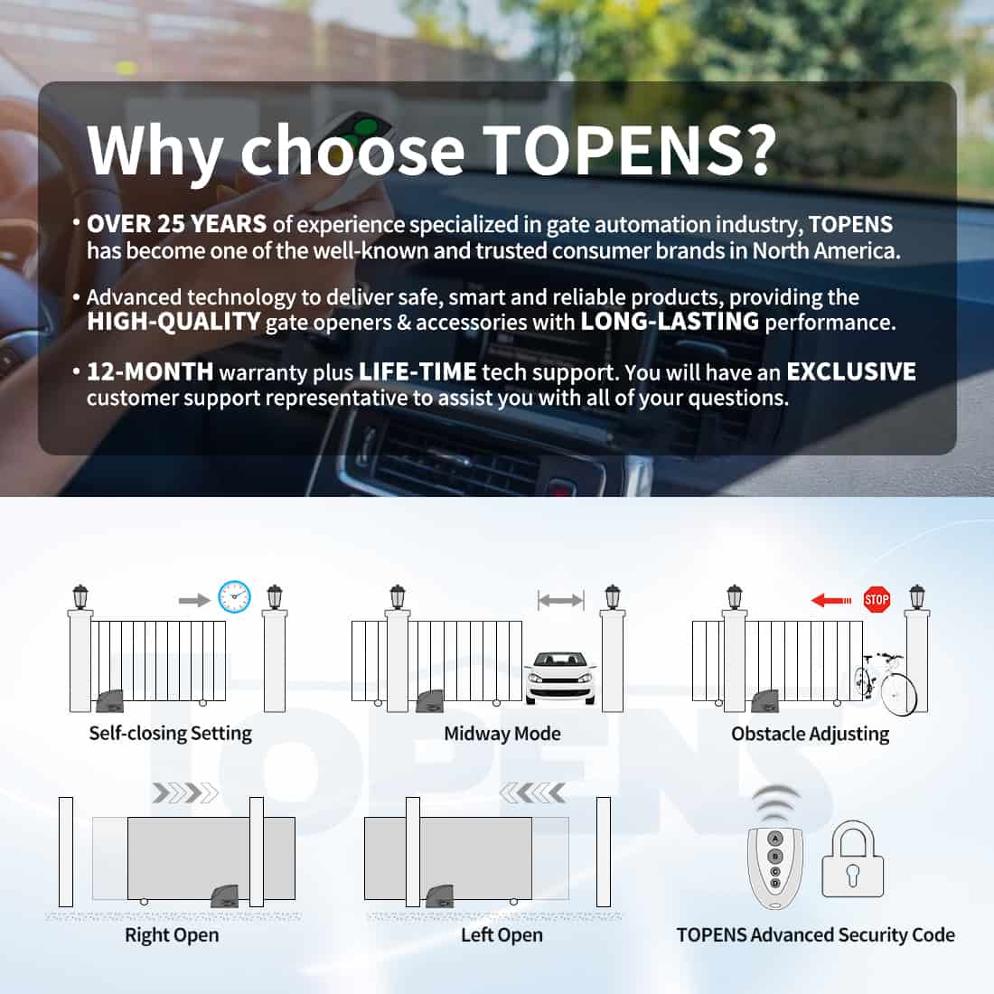    RK500T Automatic Gate Slide Opener Smart Features