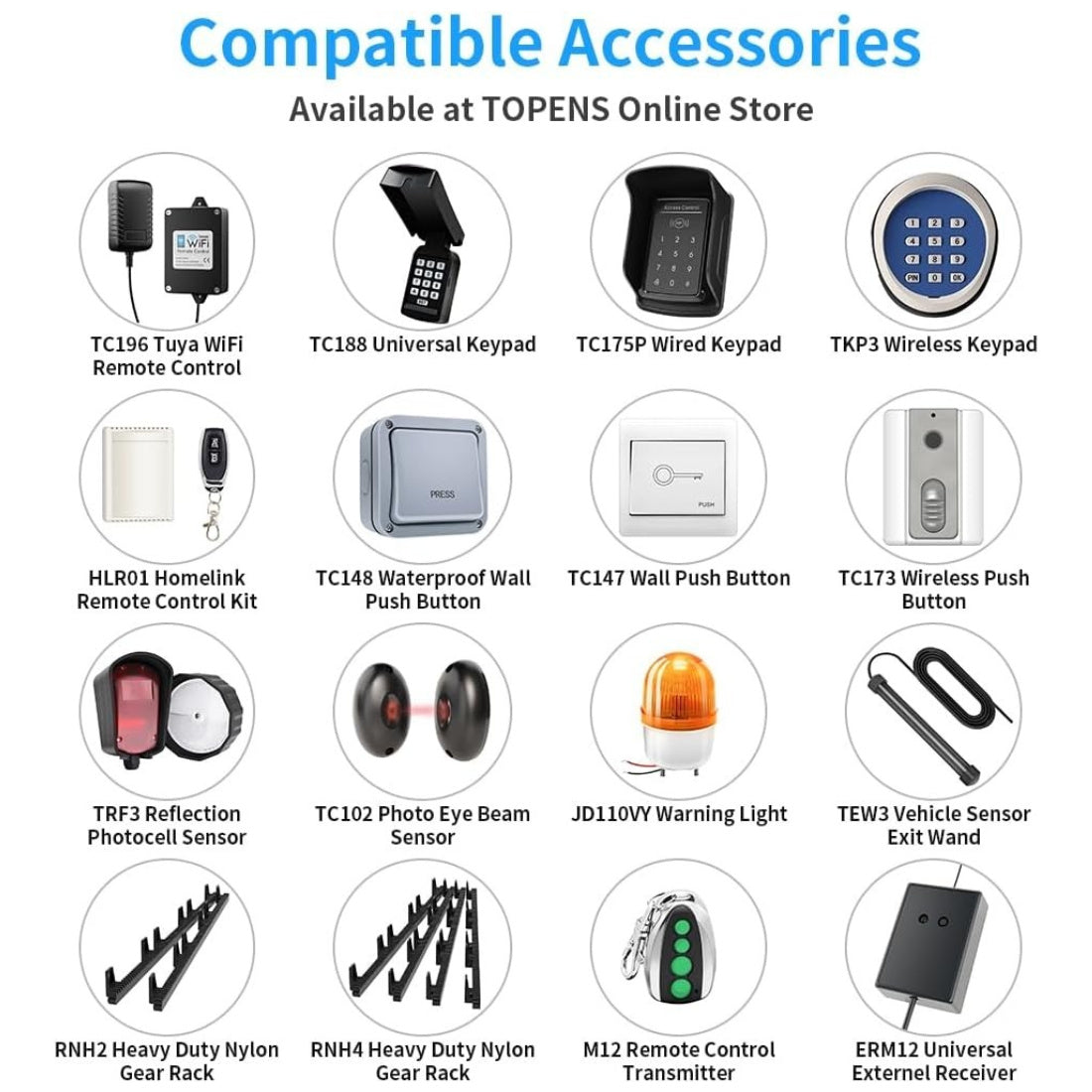 RK700T Automatic Sliding Gate Motor Kit Compatible Accessories