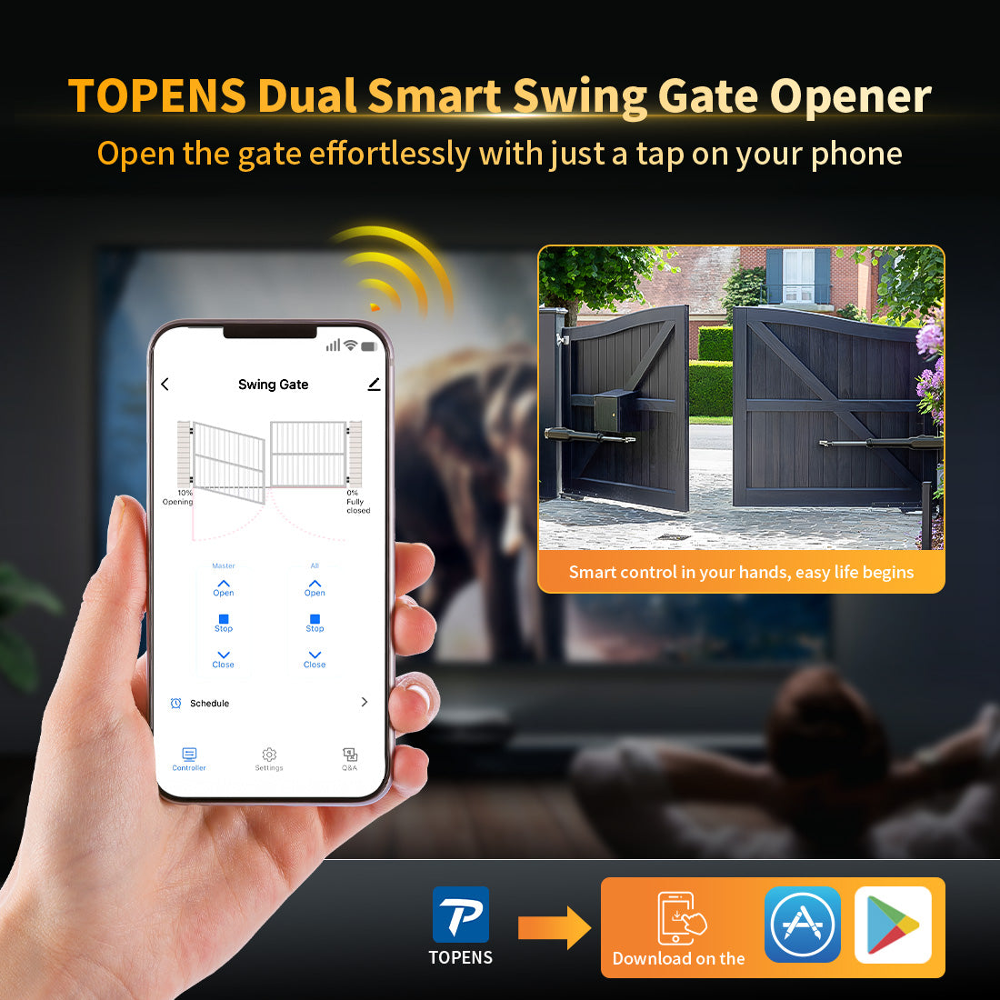 TOPENS-XD852-Smart-Swing-Gate-Opener-APP-Control