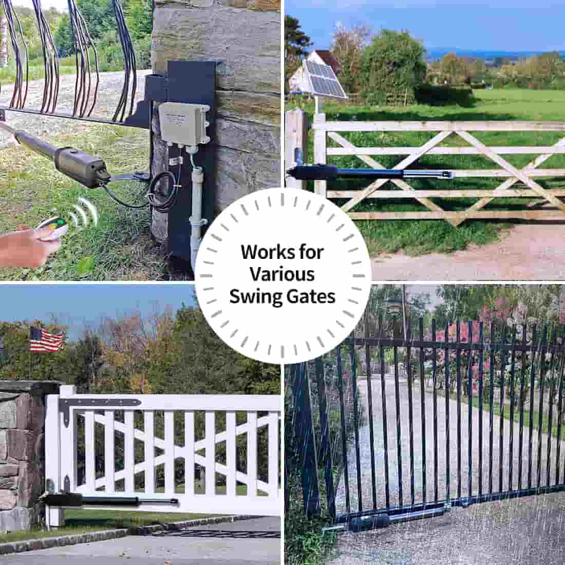 TOPENS A8S Heavy Duty Solar Single Swing Gate Opener