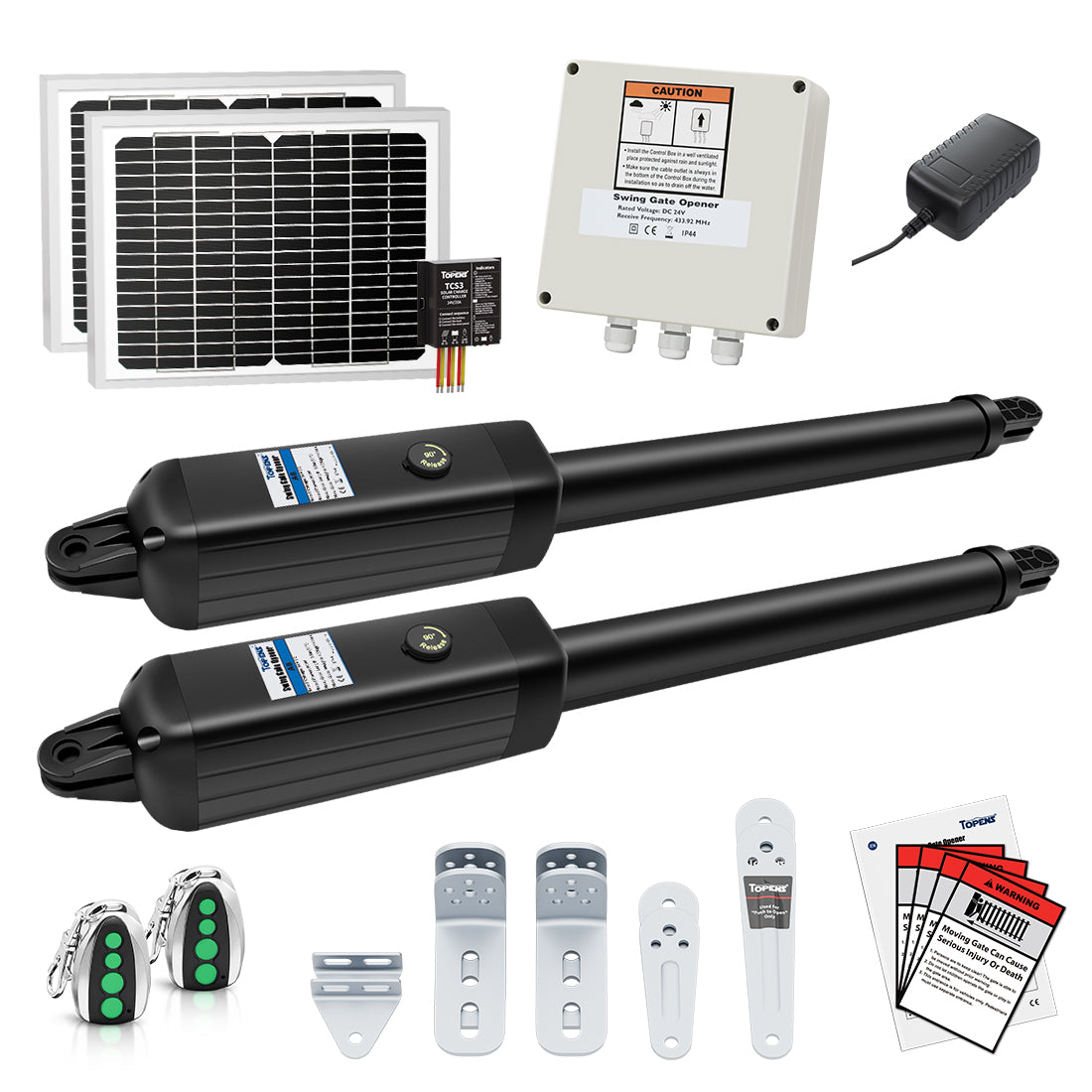 TOPENS AD8S Heavy Duty Solar Dual Swing Gate Opener