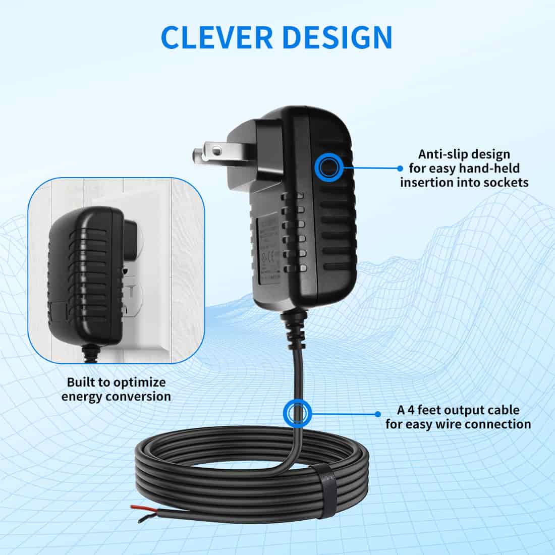 TS24-U AC to DC Adapter Clever Design
