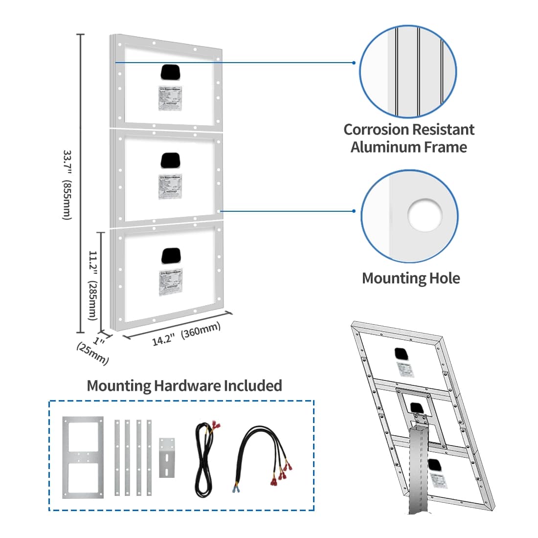 TSP30W 30 Watt Solar Panel Kit Easy DIY Installation