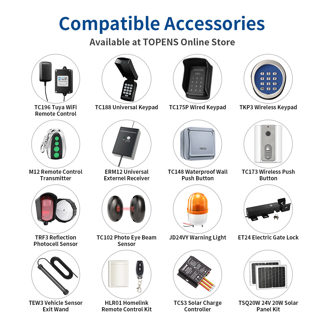 Various TOPENS Gate Opener Accessories Online