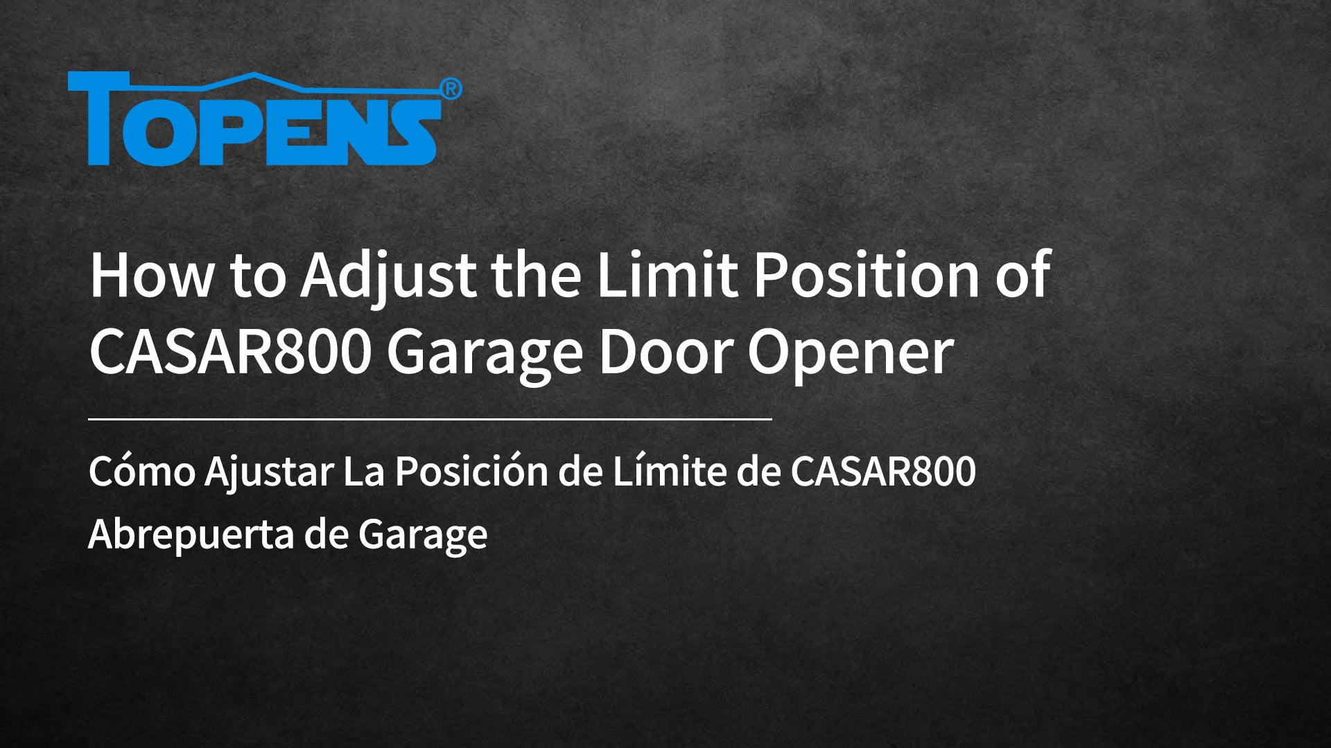 How to Adjust the Limit Position of CASAR800 Garage Door Opener