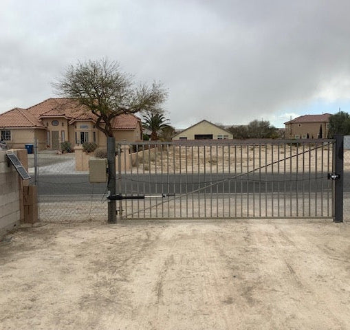 A8S Heavy Duty Solar Single Swing Gate Opener in real life