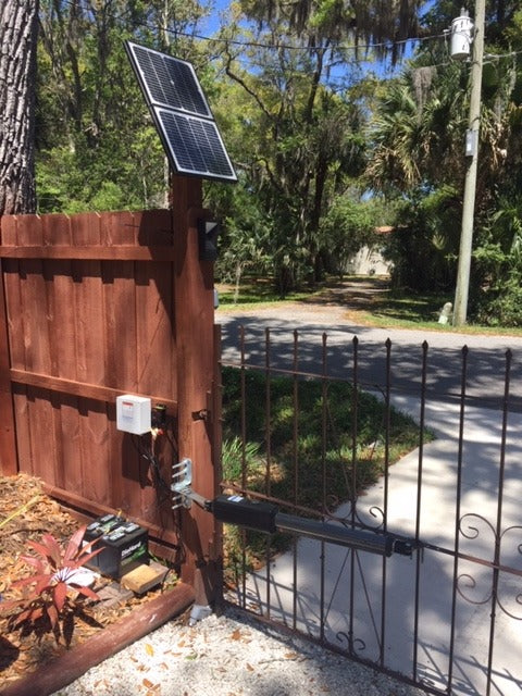 AD8S Heavy Duty Solar Dual Swing Gate Opener in real life