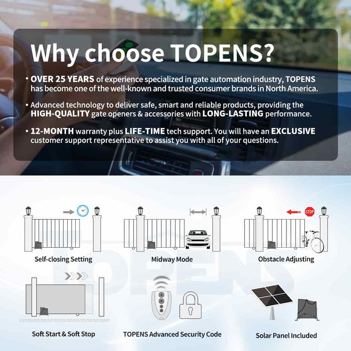 Residential Slide Gate Opener Kit TOPENS