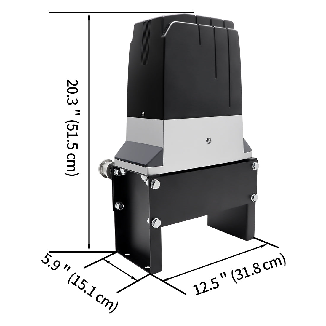 Dimension of TOPENS DKC2000S Solar Sliding Gate Opener