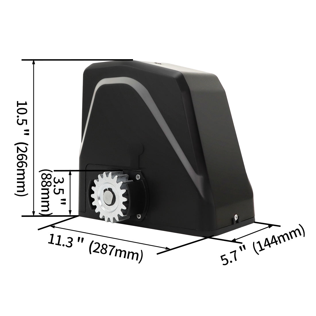 Dimension of TOPENS DKR1100ST Solar Sliding Gate Opener