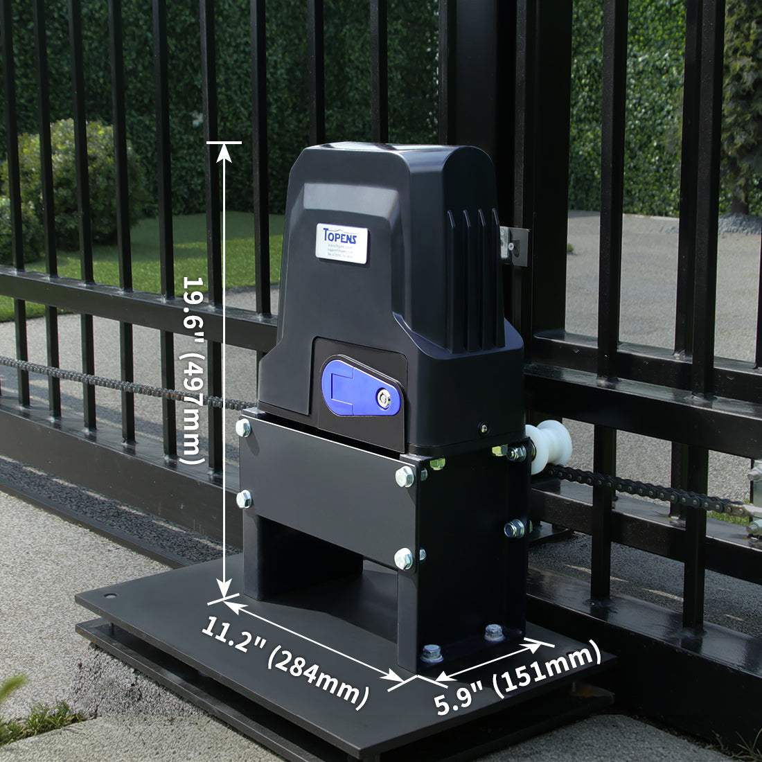 DWC500S Solar Sliding Gate Opener Dimensions