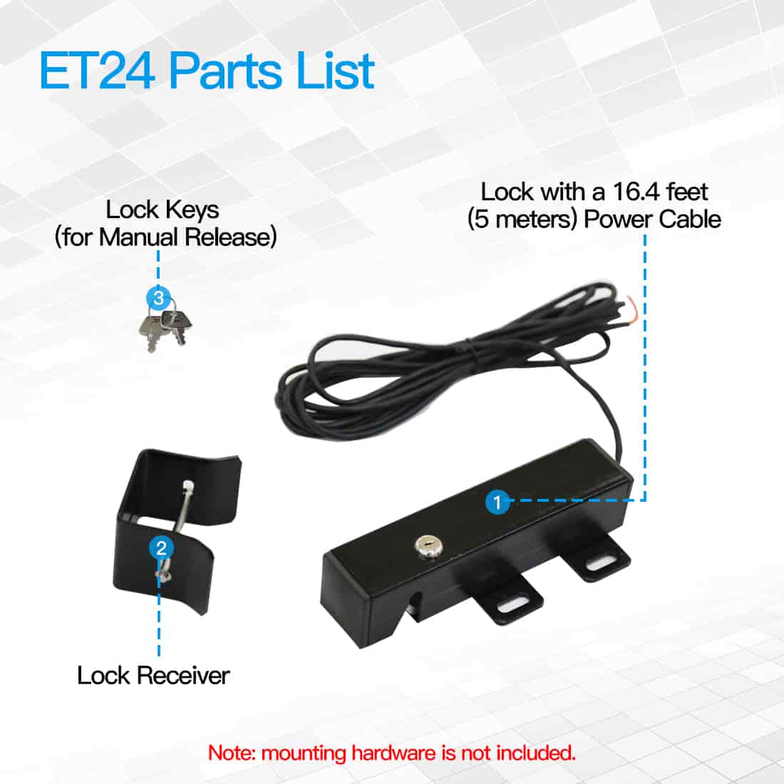 ET24 Electric Gate Lock Pack List