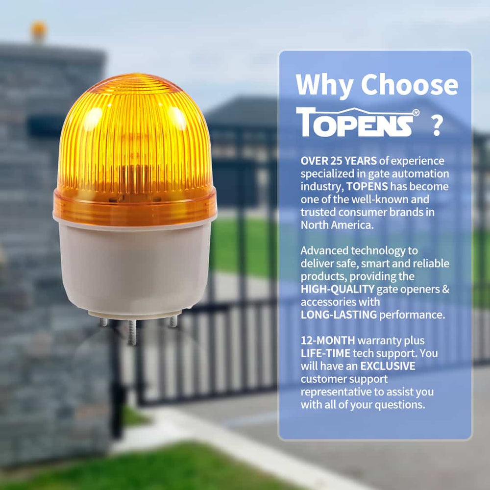 Gate Beacons 24V Warning Light Flashing Beacon for Automatic Gates | TOPENS