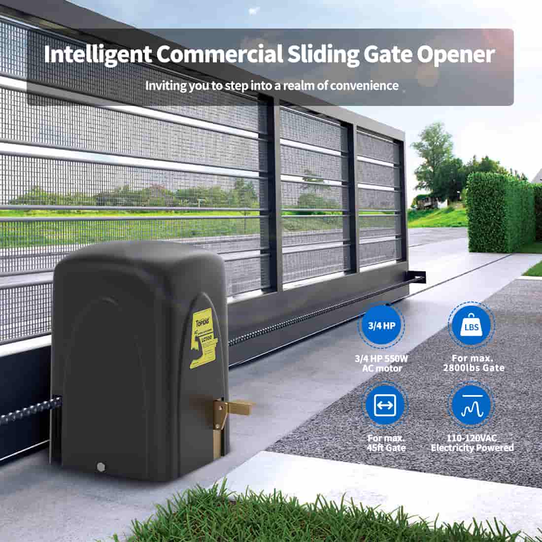 LC1100 Remote Control Sliding Gate Motor on Gate
