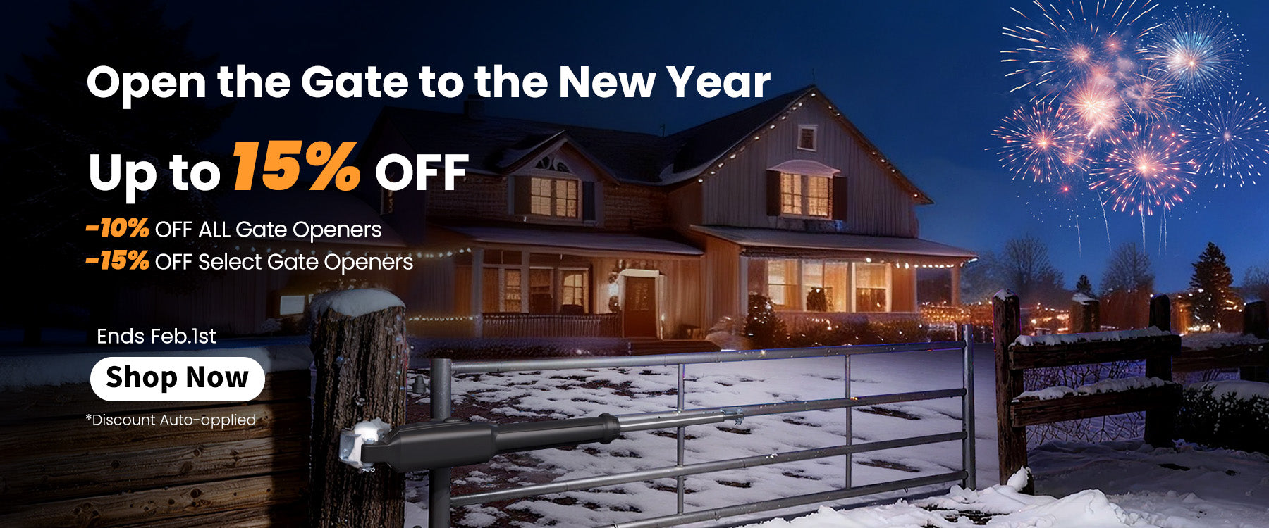 TOPENS 2026 New Year Sale-Up to 15% Off - Automatic Gate Openers Deals
