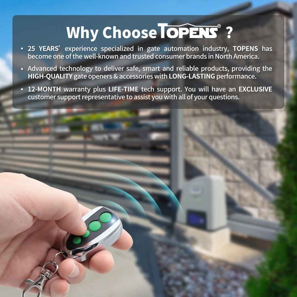 Automatic Gate Remote Control & Transmitter TOPENS