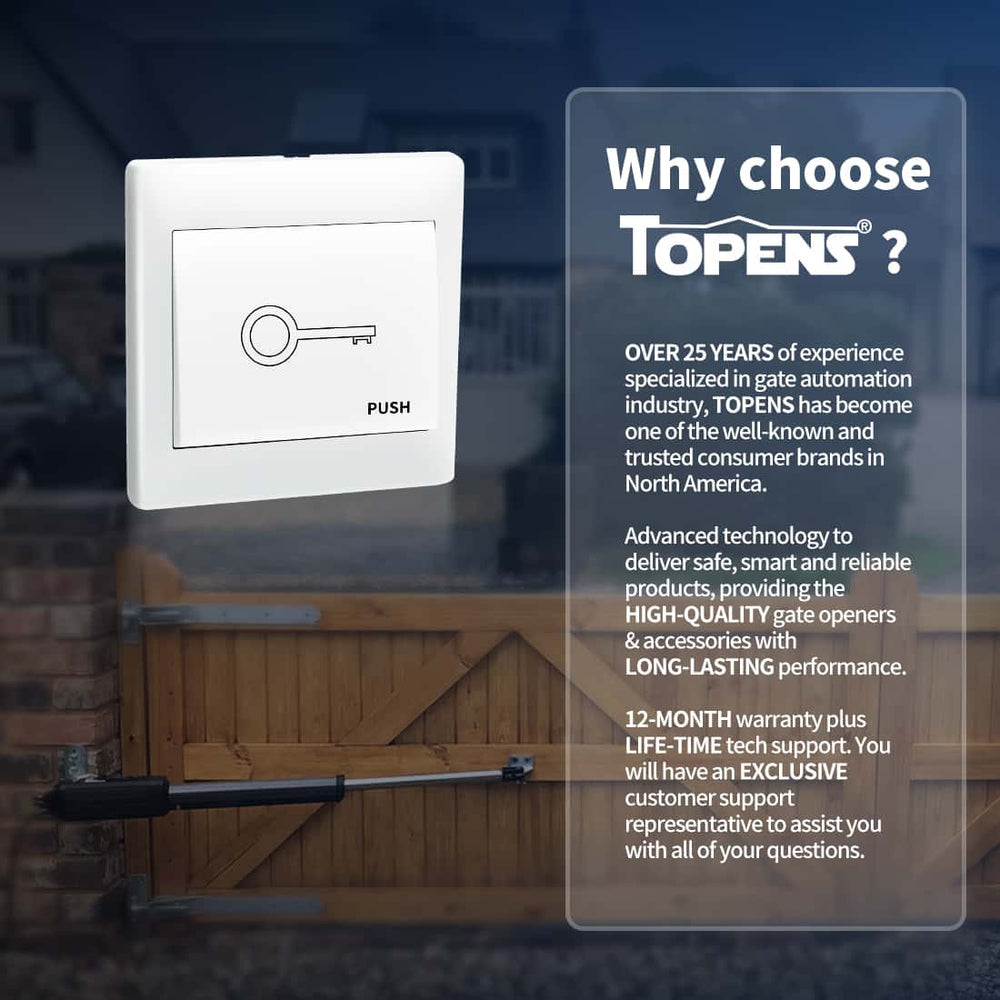 Wall Push Button Switch for Automatic Gate Opener | TOPENS