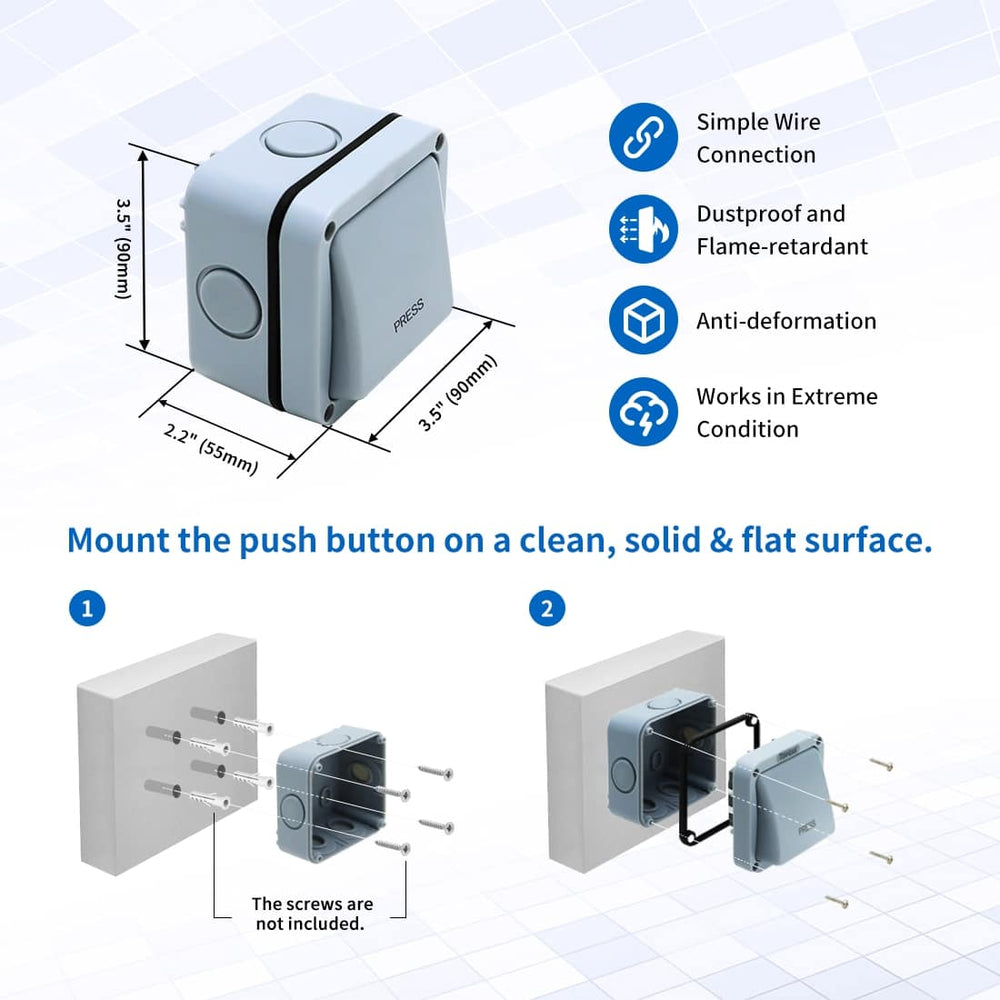 Waterproof Push Button Switch for Gate Opener | TOPENS