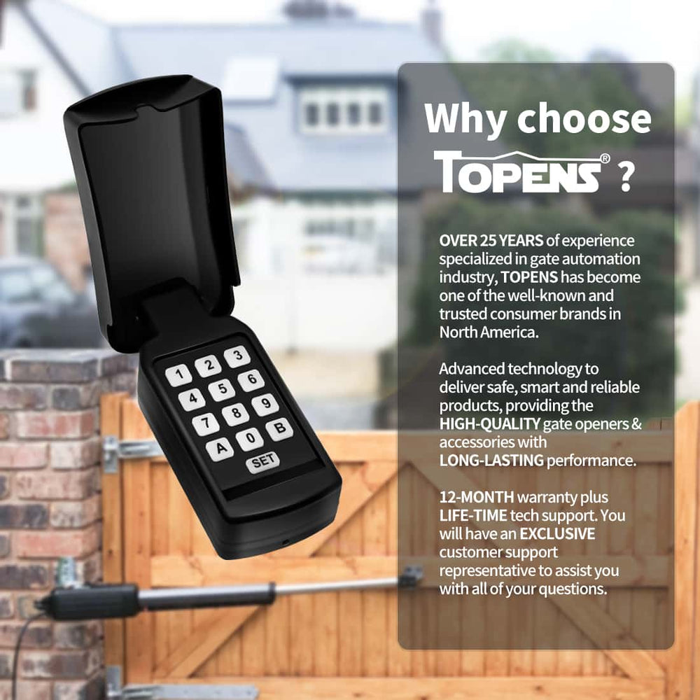 TC188 Universal Wireless Gate Opener Keypad TOPENS