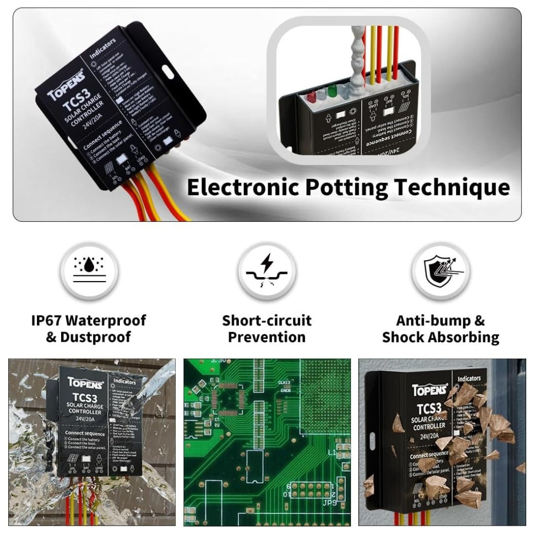 TCS3 Solar Charge Controller Electronic Potting Technique