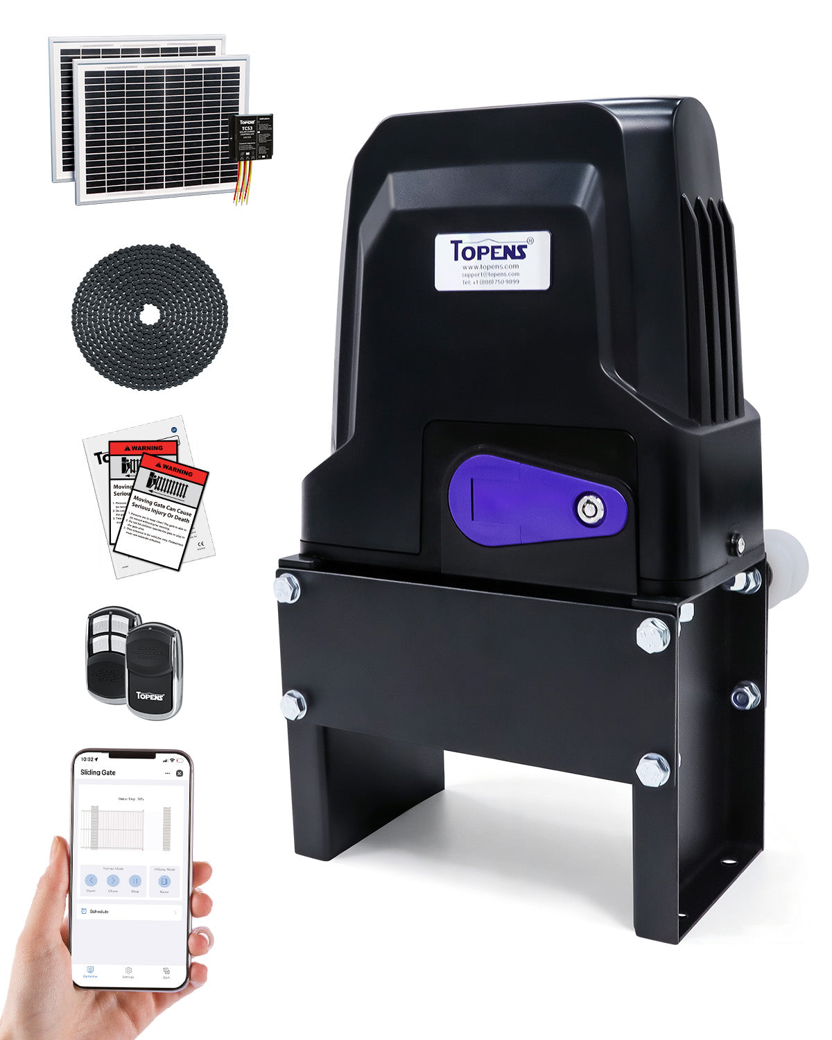 DWC500S Solar Sliding Gate Opener Chain Drive