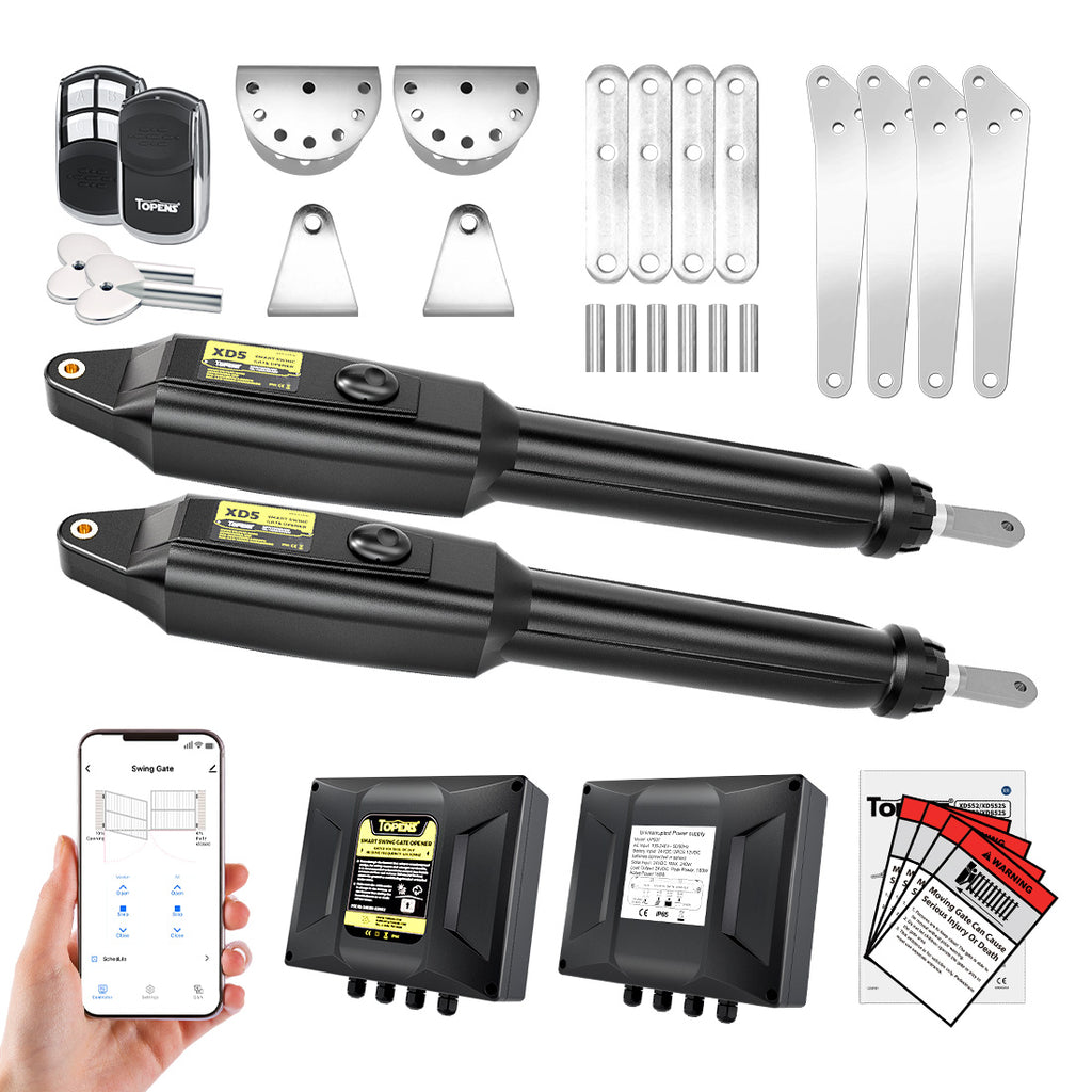 Smart Gate Opener for Medium Duty Dual Swing Gates with App | TOPENS