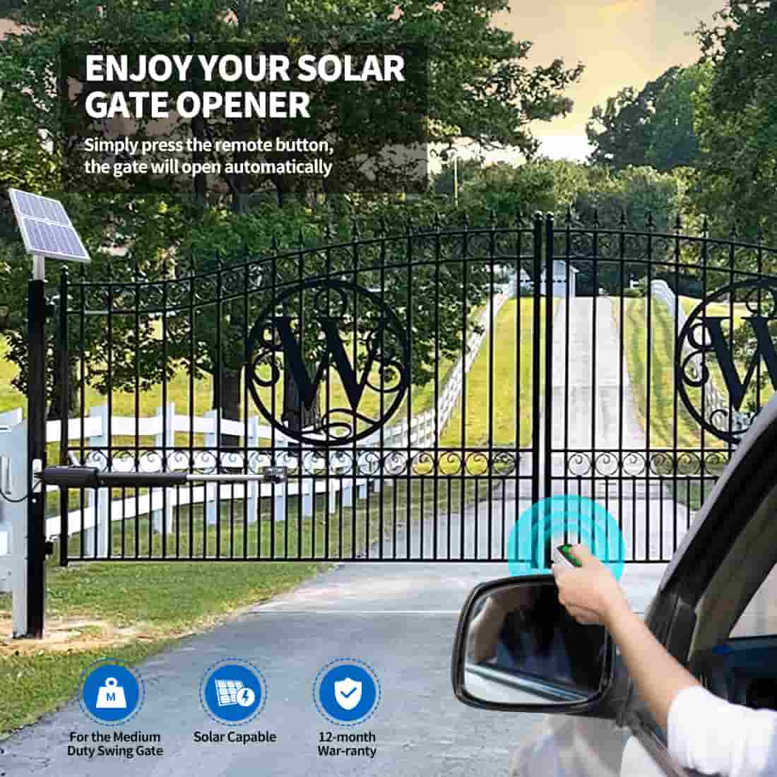 TOPENS AD5S Solar Dual Swing Gate Opener