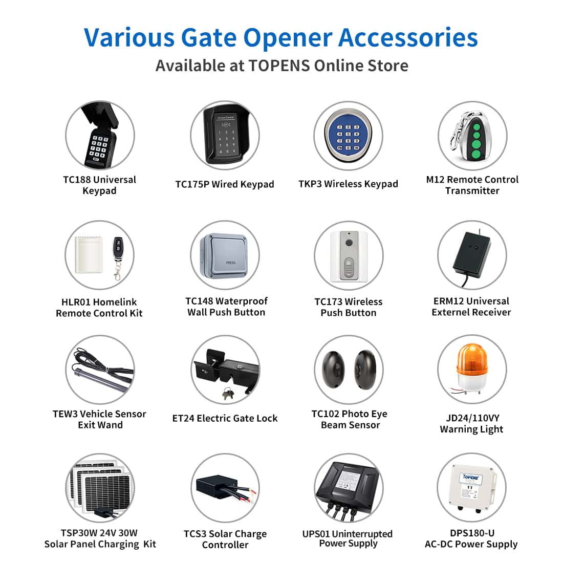 TOPENS Online Gate Opener Accessories