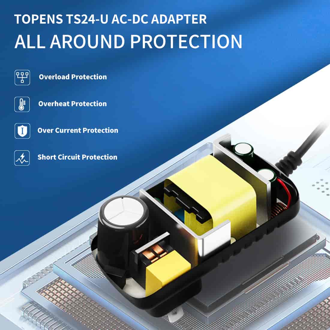 TS24-U AC to DC Adapter All Around Protection