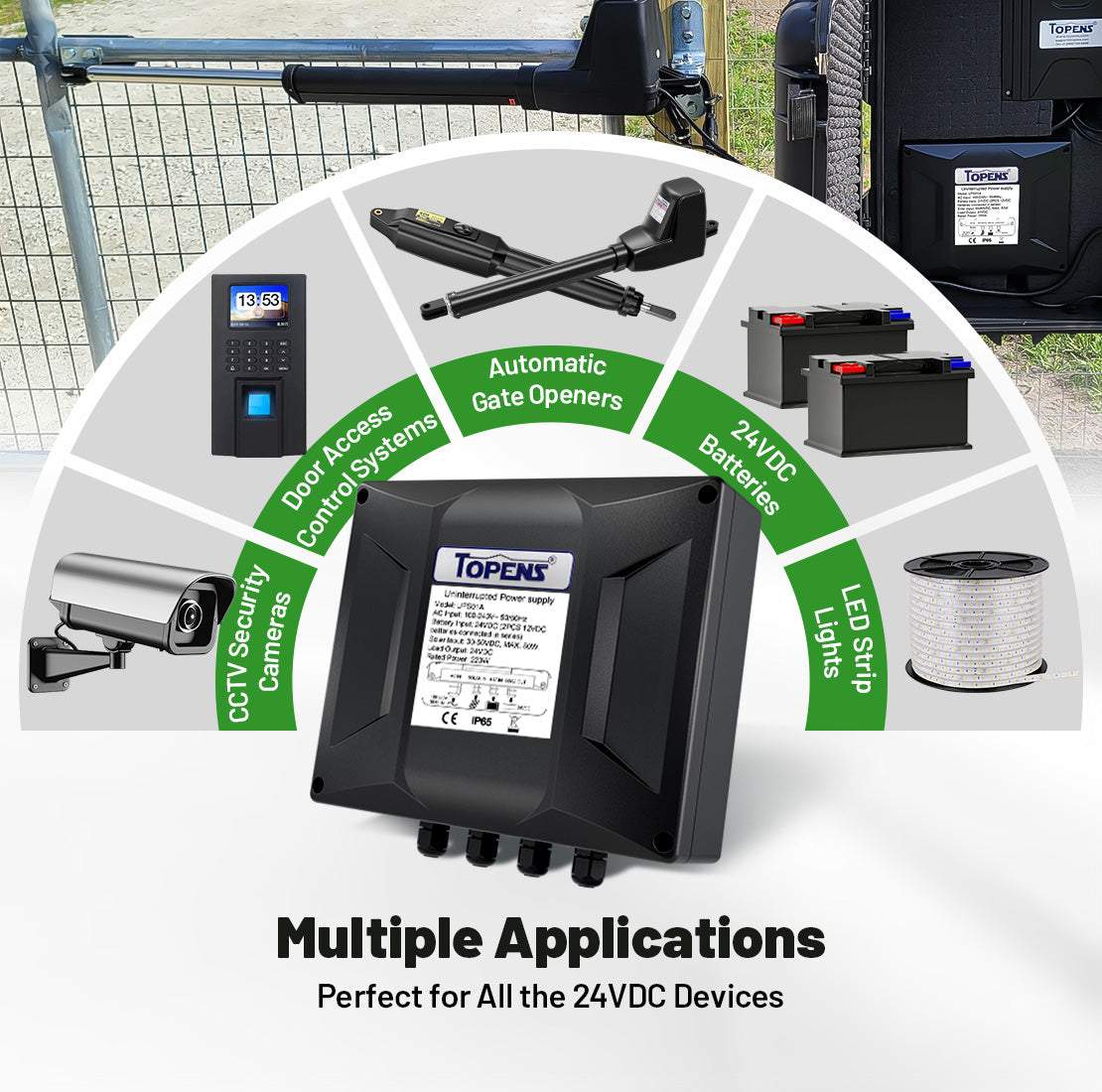 UPS01A Uninterruptible Power Supply Low Voltage Transformer for Gate Openers, Battery Charger & Solar Systems, CCTV Security Cameras